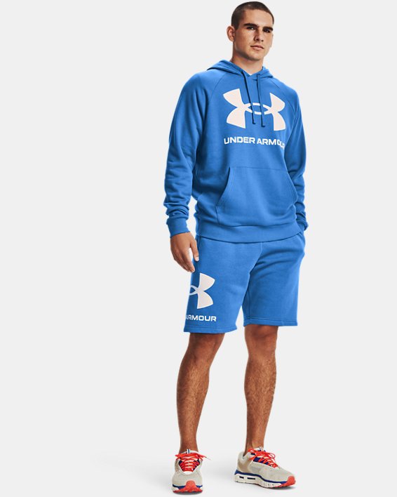 Men's UA Rival Fleece Big Logo Hoodie, Blue, pdpMainDesktop image number 2